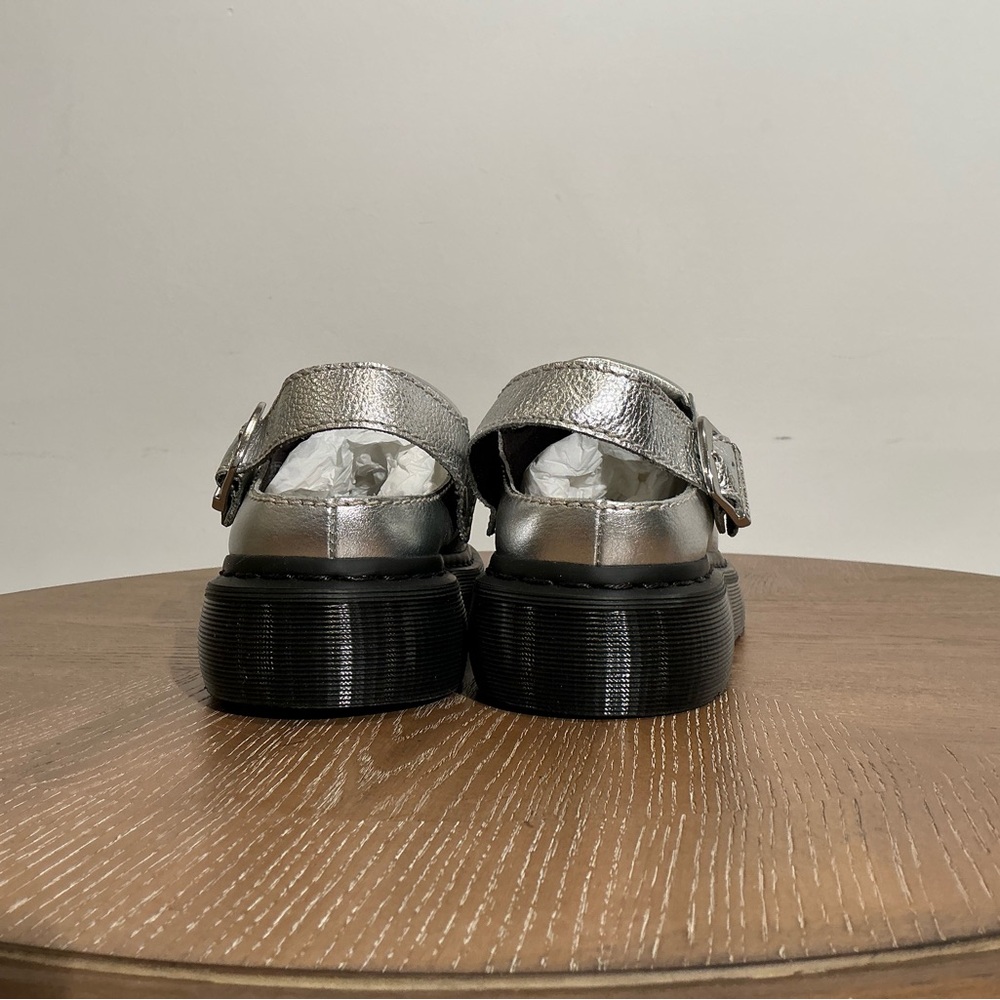 Dr. Martens Metallic Silver Mules with Black Sole - Picture 6 of 7